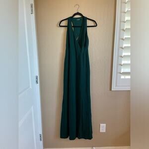 Ralph Lauren Emerald Green Long Wrap Formal Dress